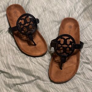 Tory Burch Black and Brown Sandals